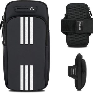 Phone Holder for Running Armband Cell Phone Holder iPhone 15 14 13 12 11 Pro Max Xs Xr X 8 7 Plus Galaxy Ultra S24 Note 10 Carrier Bag,Gym Workout Exercise Sports Arm Bands Sleeve Pouch Black