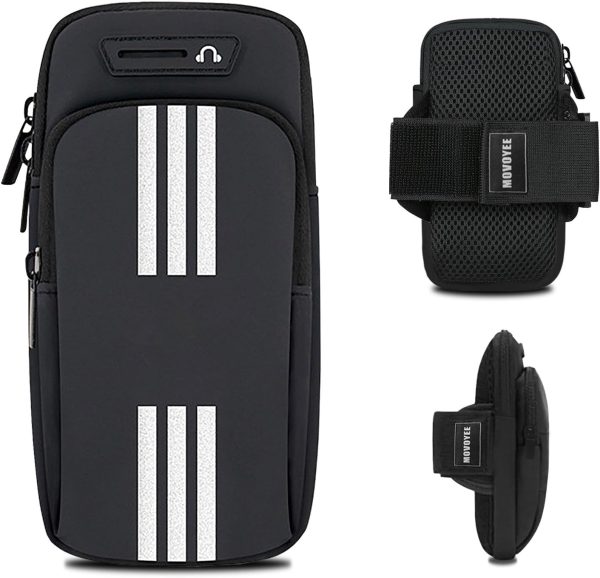 Phone Holder for Running Armband Cell Phone Holder iPhone 15 14 13 12 11 Pro Max Xs Xr X 8 7 Plus Galaxy Ultra S24 Note 10 Carrier Bag,Gym Workout Exercise Sports Arm Bands Sleeve Pouch Black