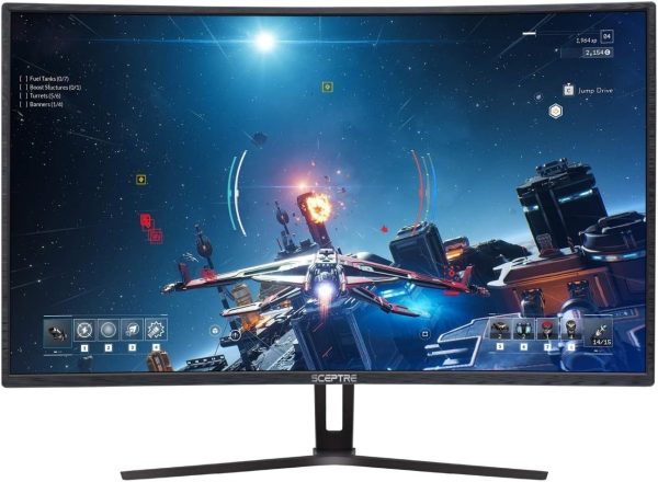 Sceptre 32-inch Curved Gaming Monitor (C325B-185RD) and Logitech MK345 ...